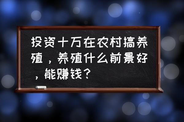 现在养蛇行业的最新政策 投资十万在农村搞养殖，养殖什么前景好，能赚钱？